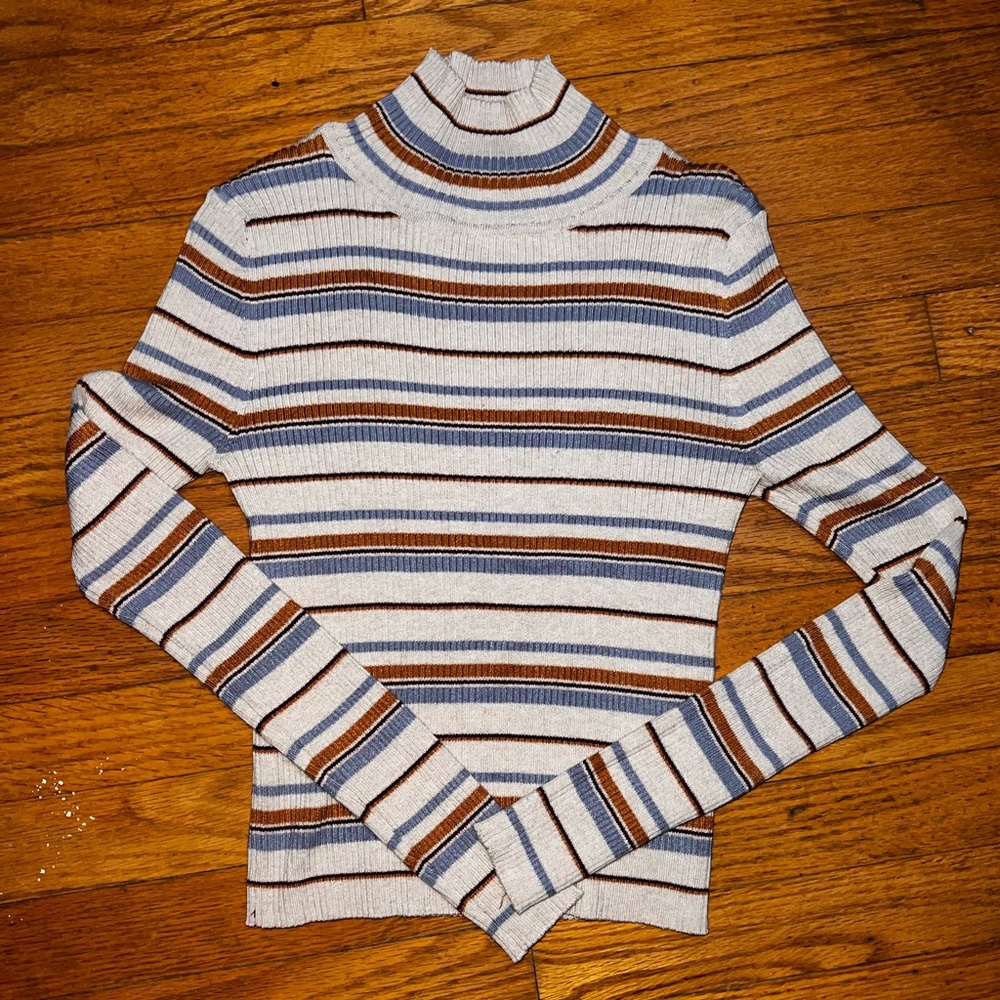 Stripped turtleneck long sleeve